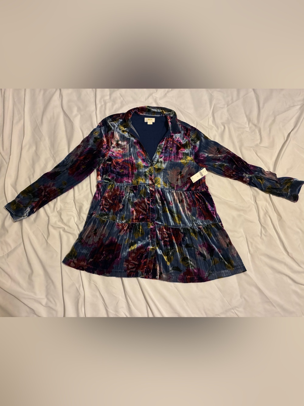 Anthropologie Maeve Reverie Velvet Tiered Tunic NWT